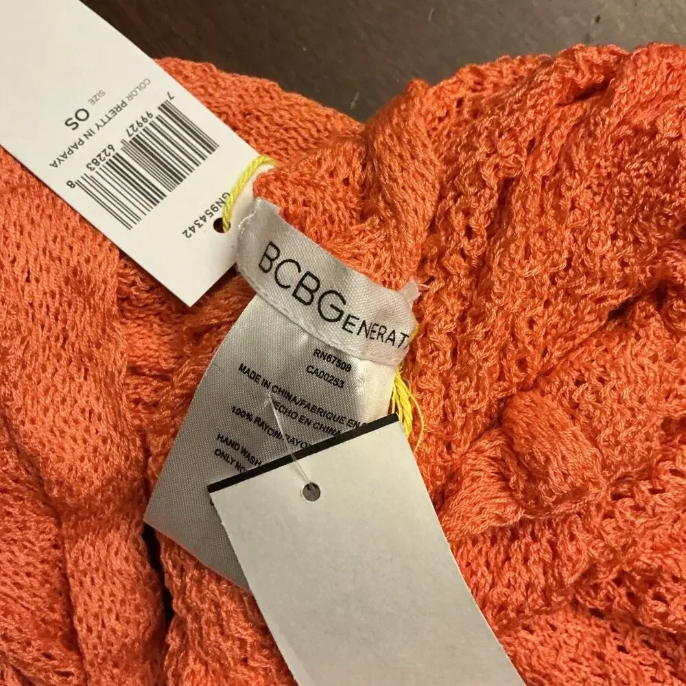 BCBGeneration Infinity Scarf Pretty In Papaya Orange Knit Loop NWT Nordstrom